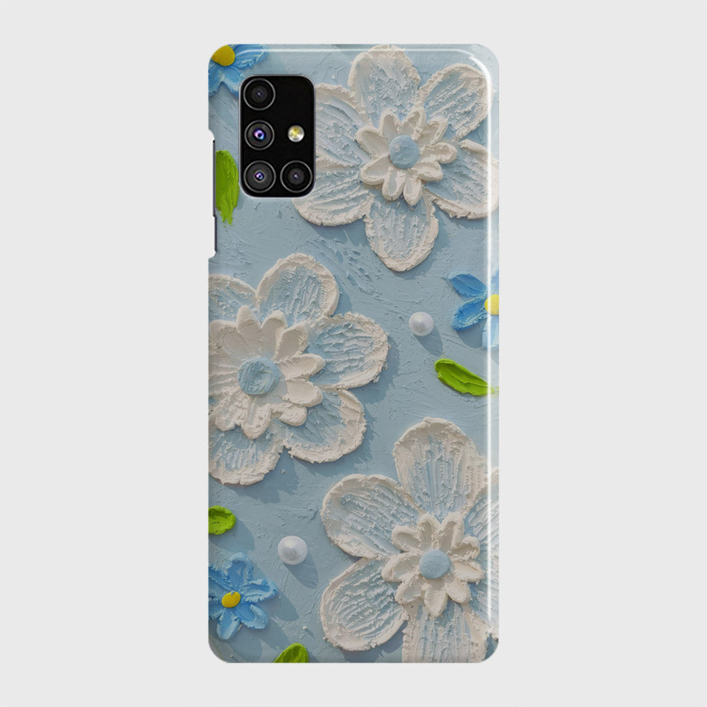 Samsung Galaxy M51 Cover - Floral Series - Design 3 - Sky Blue - Matte Finish - Snap On Hard Case with LifeTime Colors Guarantee