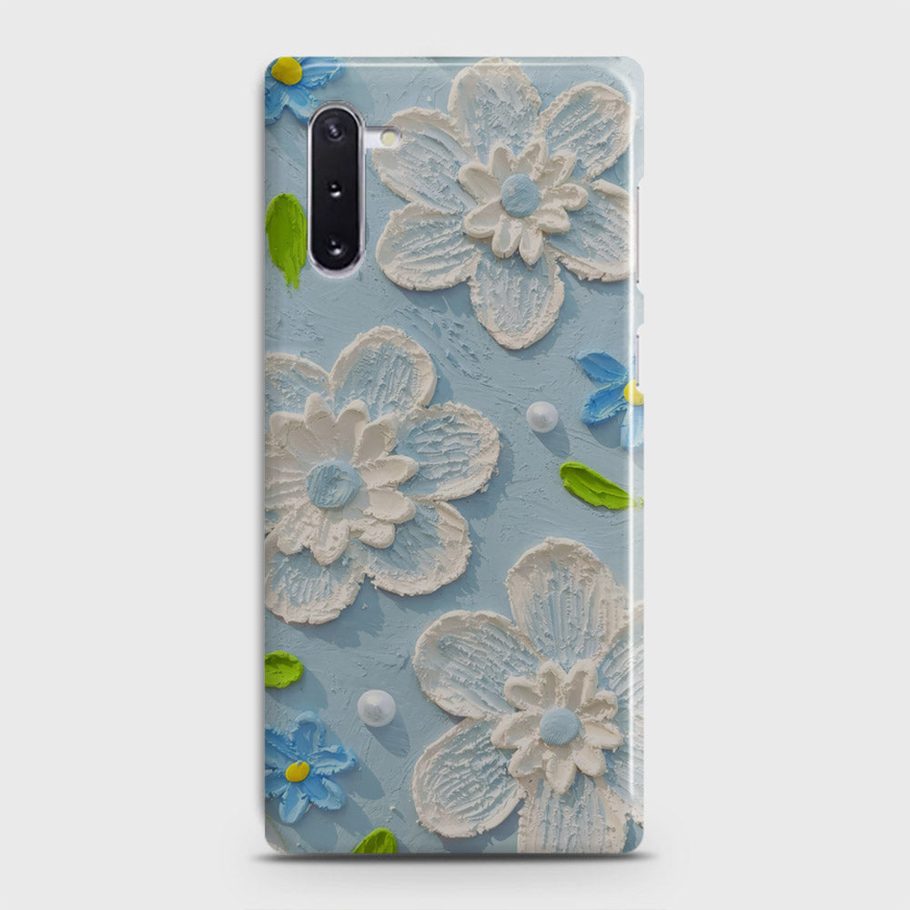 Samsung Galaxy Note 10 Cover - Floral Series - Design 3 - Sky Blue - Matte Finish - Snap On Hard Case with LifeTime Colors Guarantee