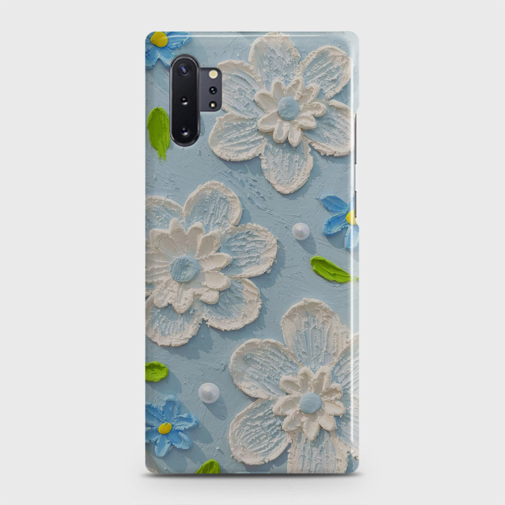 Samsung Galaxy Note 10 Plus Cover - Floral Series - Design 3 - Sky Blue - Matte Finish - Snap On Hard Case with LifeTime Colors Guarantee