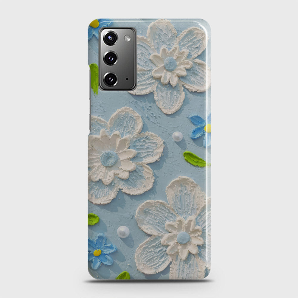 Samsung Galaxy Note 20 Cover - Floral Series - Design 3 - Sky Blue - Matte Finish - Snap On Hard Case with LifeTime Colors Guarantee