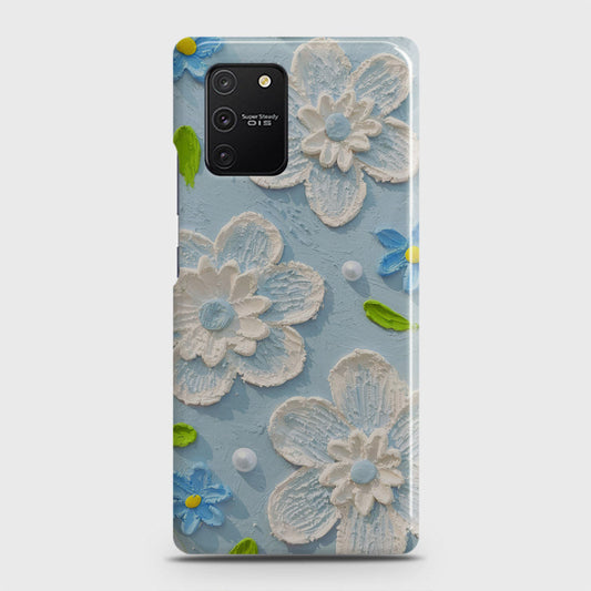 Samsung Galaxy A91 Cover - Floral Series - Design 3 - Sky Blue - Matte Finish - Snap On Hard Case with LifeTime Colors Guarantee