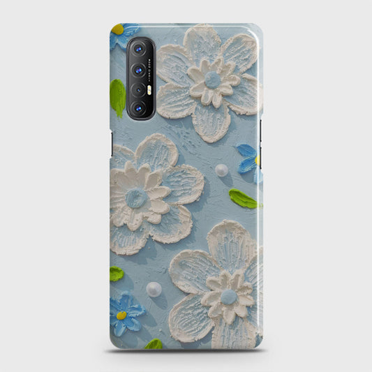 Oppo Reno 3 Pro Cover - Floral Series - Design 3 - Sky Blue - Matte Finish - Snap On Hard Case with LifeTime Colors Guarantee