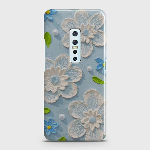 Vivo V17 Pro Cover - Floral Series - Design 3 - Sky Blue - Matte Finish - Snap On Hard Case with LifeTime Colors Guarantee