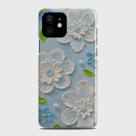 iPhone 12 Mini Cover - Floral Series - Design 3 - Sky Blue - Matte Finish - Snap On Hard Case with LifeTime Colors Guarantee