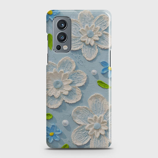 OnePlus Nord 2 Cover - Floral Series - Design 3 - Sky Blue - Matte Finish - Snap On Hard Case with LifeTime Colors Guarantee