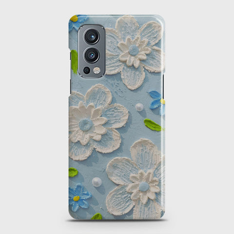 OnePlus Nord 2 Cover - Floral Series - Design 3 - Sky Blue - Matte Finish - Snap On Hard Case with LifeTime Colors Guarantee