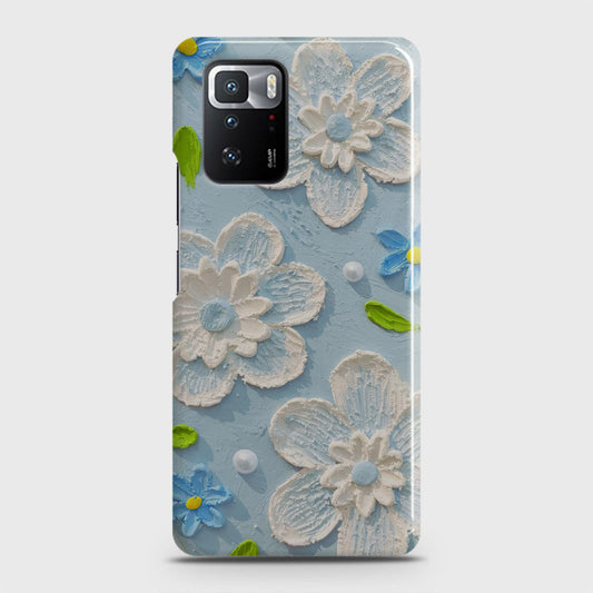 Xiaomi Poco X3 GT Cover - Floral Series - Design 3 - Sky Blue - Matte Finish - Snap On Hard Case with LifeTime Colors Guarantee