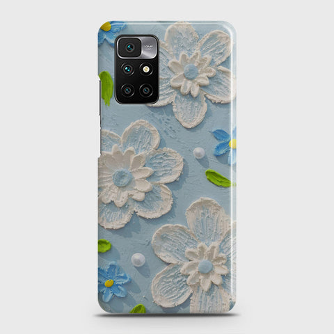 Xiaomi Redmi 10 Cover - Floral Series - Design 3 - Sky Blue - Matte Finish - Snap On Hard Case with LifeTime Colors Guarantee