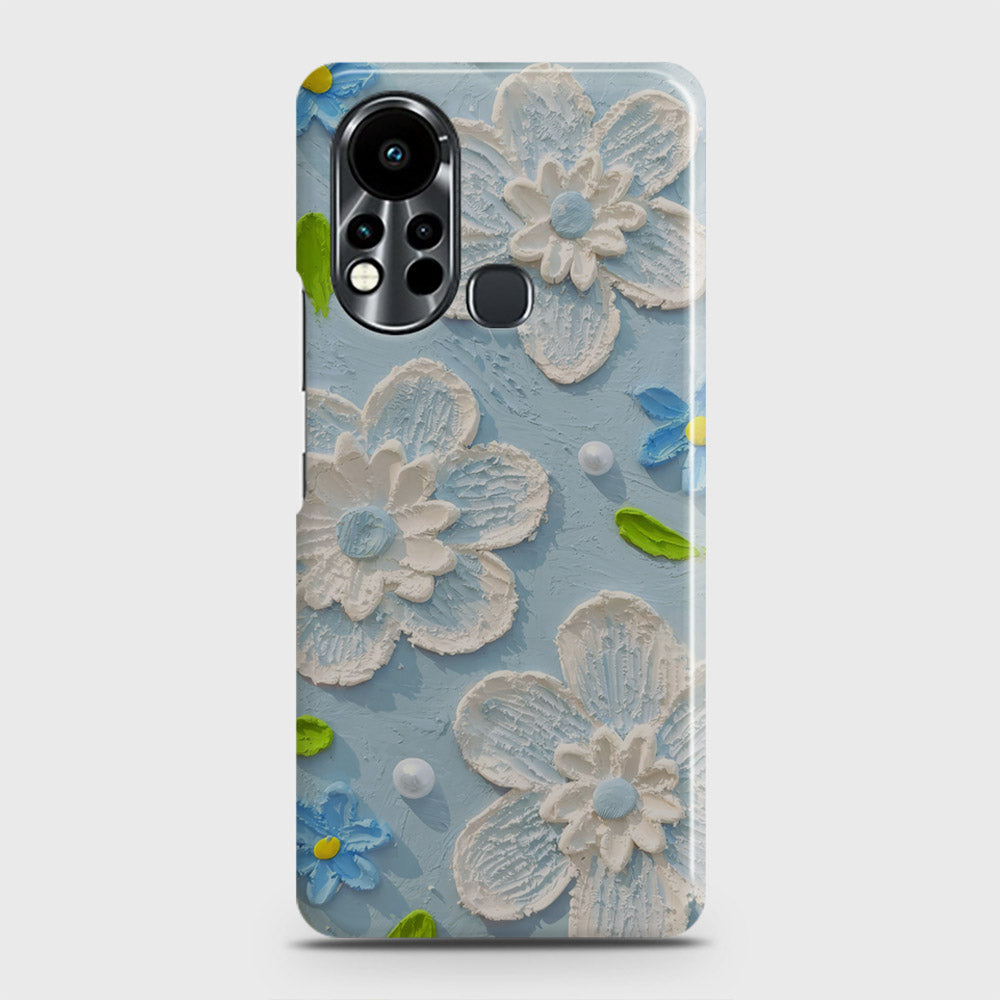 Infinix Hot 11s Cover - Floral Series - Design 3 - Sky Blue - Matte Finish - Snap On Hard Case with LifeTime Colors Guarantee