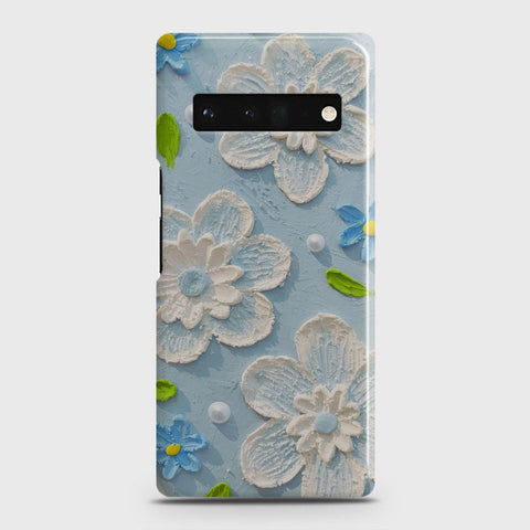 Google Pixel 6 Pro Cover - Floral Series - Design 3 - Sky Blue - Matte Finish - Snap On Hard Case with LifeTime Colors Guarantee