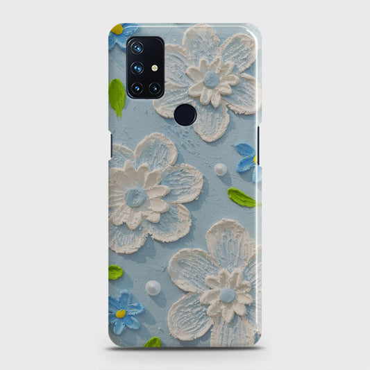 OnePlus Nord N10 5G Cover - Floral Series - Design 3 - Sky Blue - Matte Finish - Snap On Hard Case with LifeTime Colors Guarantee