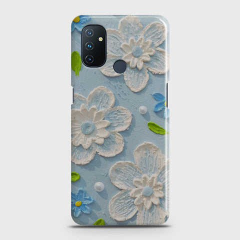 OnePlus Nord N100 Cover - Floral Series - Design 3 - Sky Blue - Matte Finish - Snap On Hard Case with LifeTime Colors Guarantee