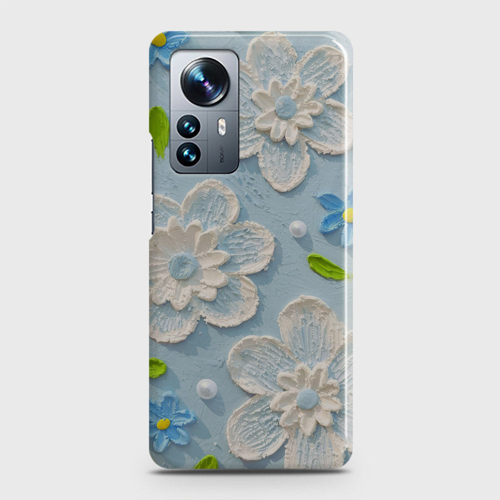 Xiaomi 12 Cover - Floral Series - Design 3 - Sky Blue - Matte Finish - Snap On Hard Case with LifeTime Colors Guarantee