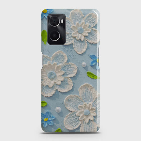 Oppo A36 Cover - Floral Series - Design 3 - Sky Blue - Matte Finish - Snap On Hard Case with LifeTime Colors Guarantee
