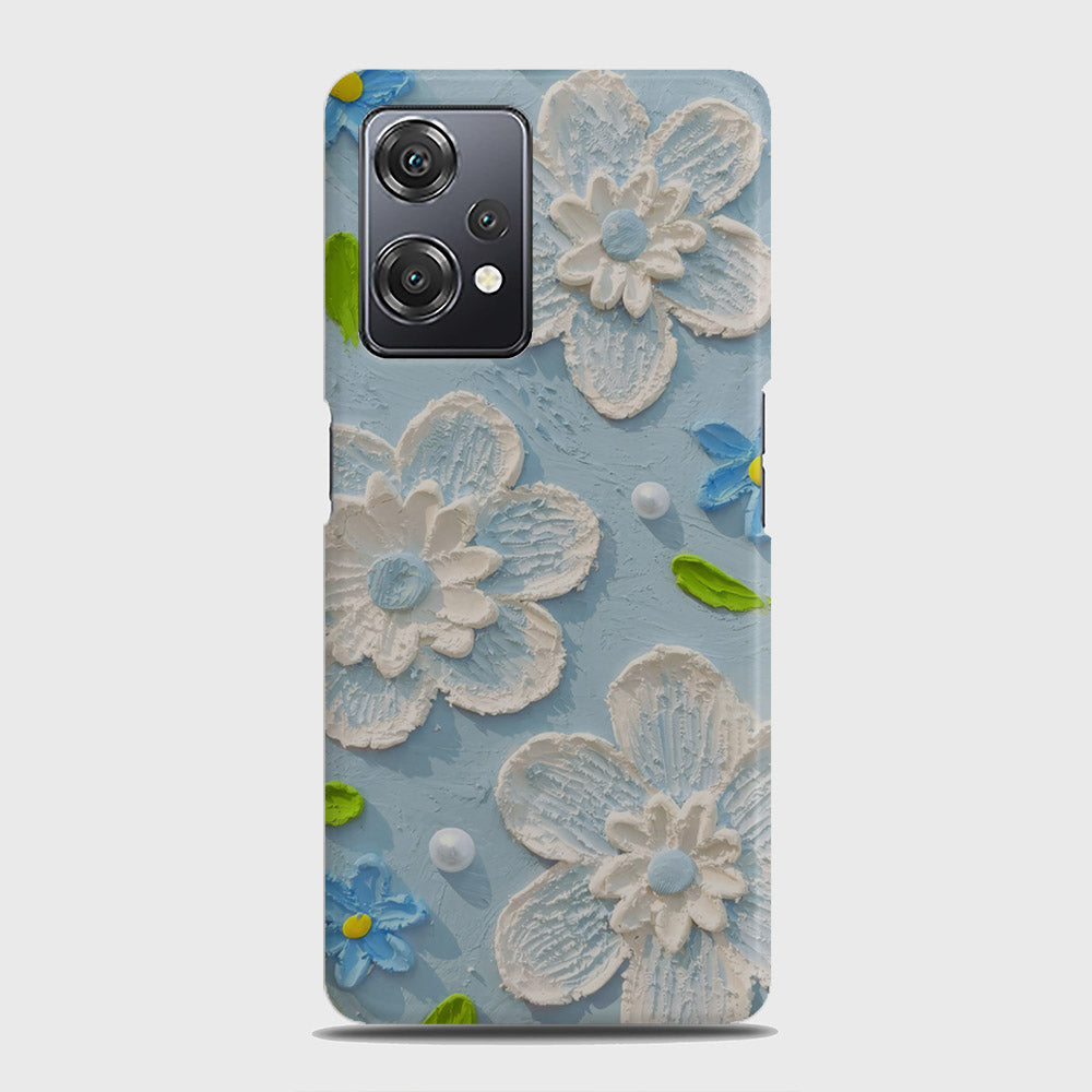 OnePlus Nord CE 2 Lite 5G Cover - Floral Series - Design 3 - Sky Blue - Matte Finish - Snap On Hard Case with LifeTime Colors Guarantee