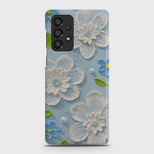 Samsung Galaxy A73 5G Cover - Floral Series - Design 3 - Sky Blue - Matte Finish - Snap On Hard Case with LifeTime Colors Guarantee