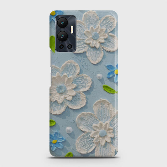 Infinix Hot 12 Cover - Floral Series - Design 3 - Sky Blue - Matte Finish - Snap On Hard Case with LifeTime Colors Guarantee