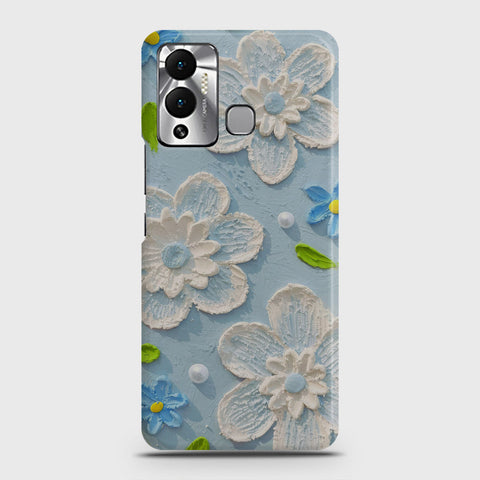 Infinix Hot 12 Play Cover - Floral Series - Design 3 - Sky Blue - Matte Finish - Snap On Hard Case with LifeTime Colors Guarantee