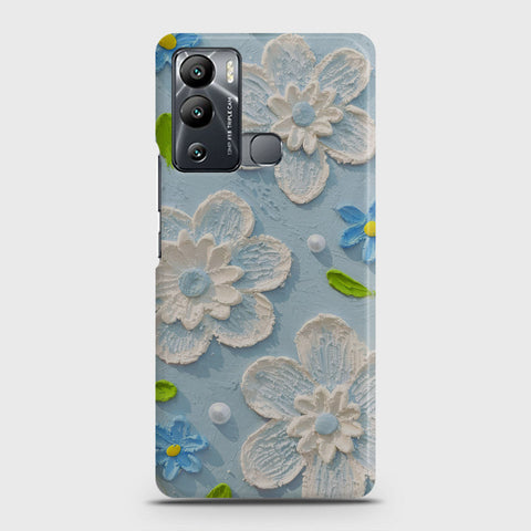 Infinix Hot 12i Cover - Floral Series - Design 3 - Sky Blue - Matte Finish - Snap On Hard Case with LifeTime Colors Guarantee