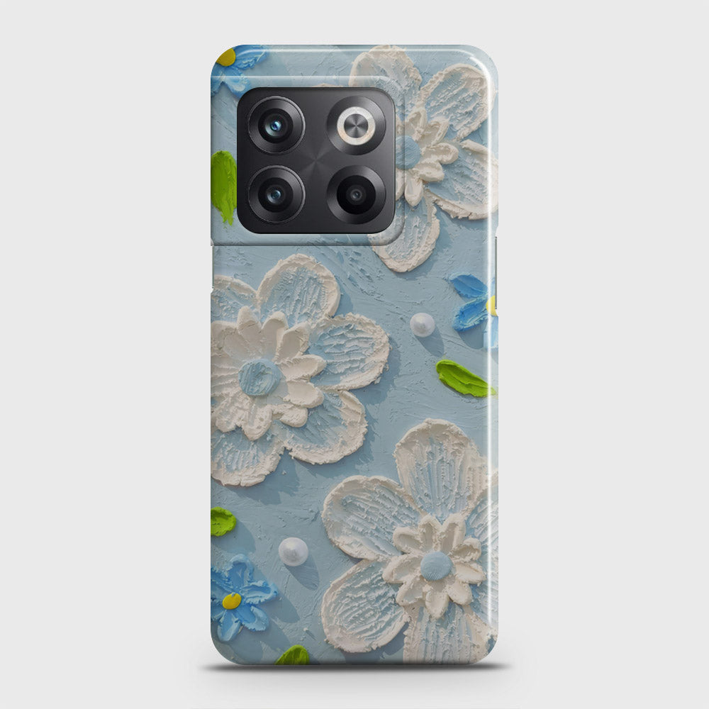 OnePlus 10T Cover - Floral Series - Design 3 - Sky Blue - Matte Finish - Snap On Hard Case with LifeTime Colors Guarantee