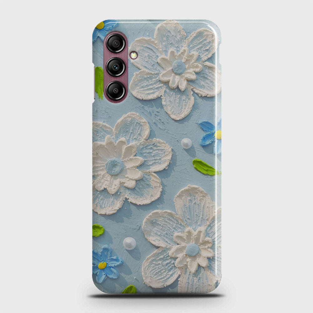 Samsung Galaxy A14 4G Cover - Floral Series - Design 3 - Sky Blue - Matte Finish - Snap On Hard Case with LifeTime Colors Guarantee