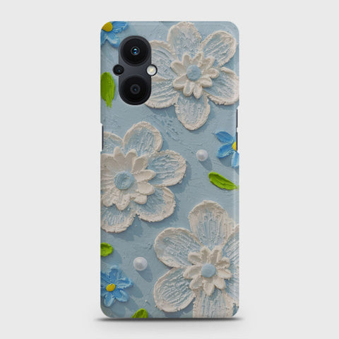 Oppo F21 Pro 5G Cover - Floral Series - Design 3 - Sky Blue - Matte Finish - Snap On Hard Case with LifeTime Colors Guarantee