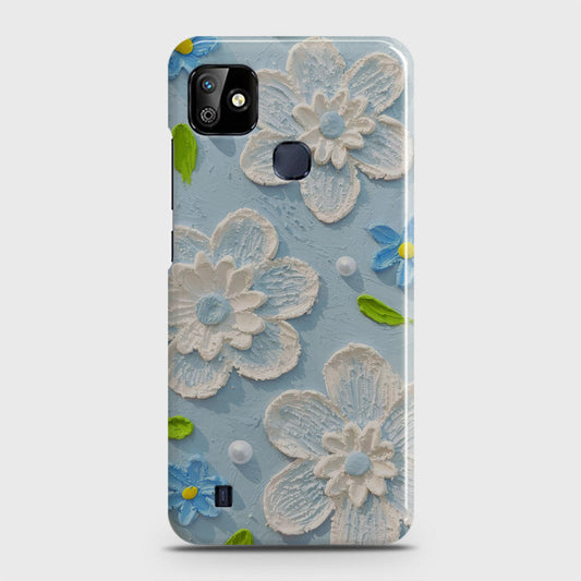 Infinix Smart HD 2021 Cover - Floral Series - Design 3 - Sky Blue - Matte Finish - Snap On Hard Case with LifeTime Colors Guarantee