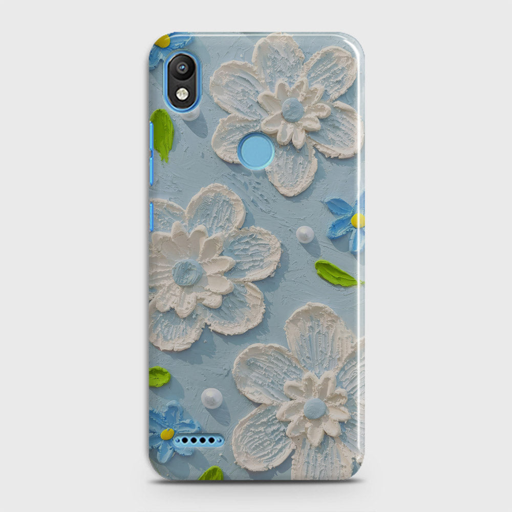 Infinix Smart 2 / X5515 Cover - Floral Series - Design 3 - Sky Blue - Matte Finish - Snap On Hard Case with LifeTime Colors Guarantee