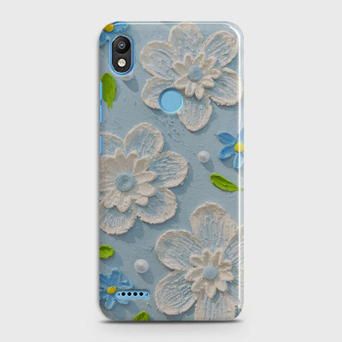 Infinix Smart 2 / X5515 Cover - Floral Series - Design 3 - Sky Blue - Matte Finish - Snap On Hard Case with LifeTime Colors Guarantee