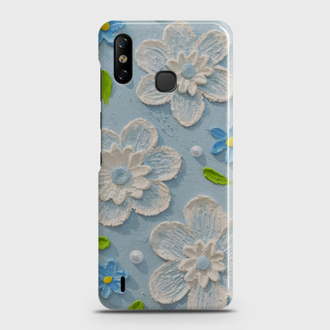 Infinix Smart 4 Cover - Floral Series - Design 3 - Sky Blue - Matte Finish - Snap On Hard Case with LifeTime Colors Guarantee