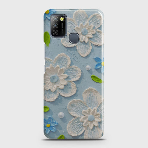 Infinix Smart 5 Cover - Floral Series - Design 3 - Sky Blue - Matte Finish - Snap On Hard Case with LifeTime Colors Guarantee