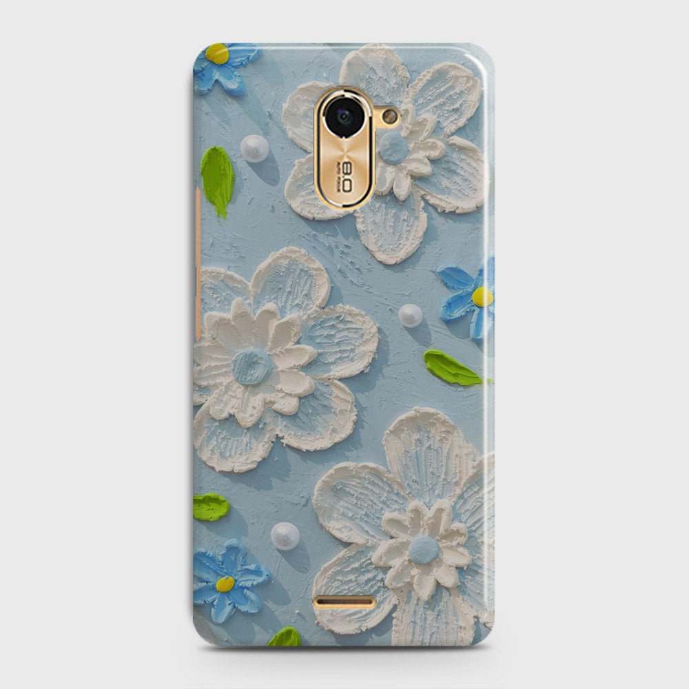 Infinix Hot 4 / Hot 4 Pro  Cover - Floral Series - Design 3 - Sky Blue - Matte Finish - Snap On Hard Case with LifeTime Colors Guarantee