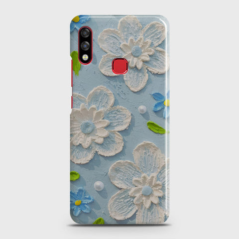 Infinix Hot 7 Pro Cover - Floral Series - Design 3 - Sky Blue - Matte Finish - Snap On Hard Case with LifeTime Colors Guarantee