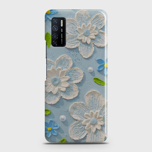 Infinix Note 7 Lite Cover - Floral Series - Design 3 - Sky Blue - Matte Finish - Snap On Hard Case with LifeTime Colors Guarantee