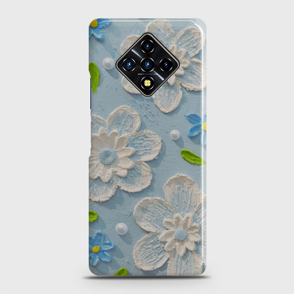 Infinix Zero 8 Cover - Floral Series - Design 3 - Sky Blue - Matte Finish - Snap On Hard Case with LifeTime Colors Guarantee