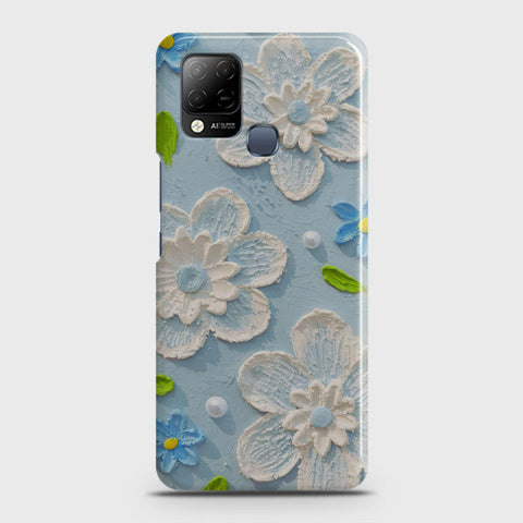 Infinix Hot 10s Cover - Floral Series - Design 3 - Sky Blue - Matte Finish - Snap On Hard Case with LifeTime Colors Guarantee