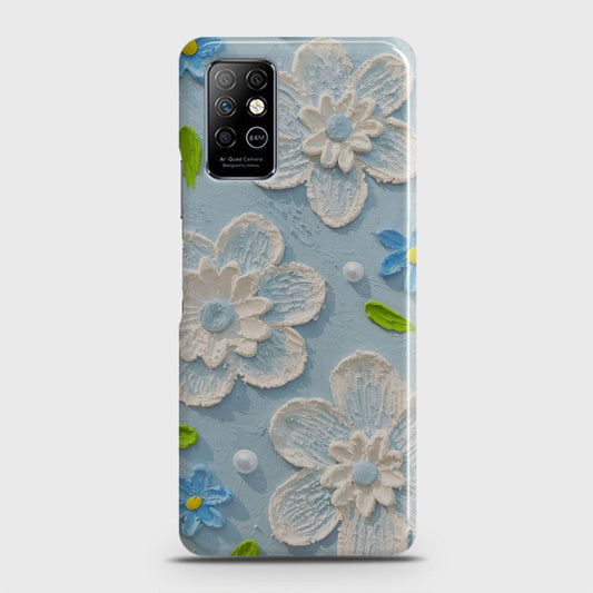 Infinix Note 8 Cover - Floral Series - Design 3 - Sky Blue - Matte Finish - Snap On Hard Case with LifeTime Colors Guarantee