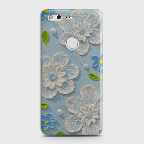 Google Pixel Cover - Floral Series - Design 3 - Sky Blue - Matte Finish - Snap On Hard Case with LifeTime Colors Guarantee