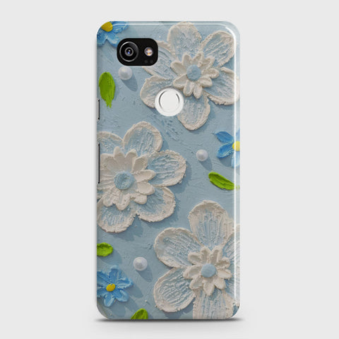 Google Pixel 2 XL Cover - Floral Series - Design 3 - Sky Blue - Matte Finish - Snap On Hard Case with LifeTime Colors Guarantee