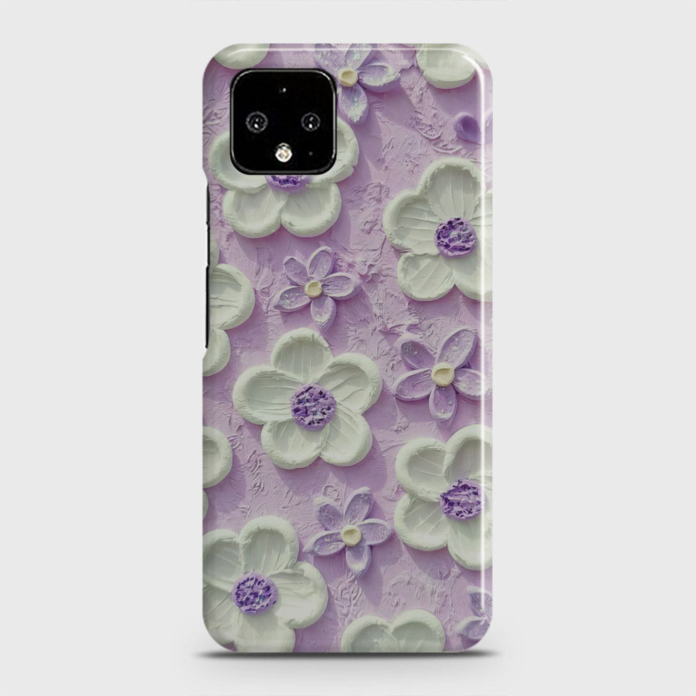 Google Pixel 4 XL Cover - Floral Series - Design 4 - Purple & White - Matte Finish - Snap On Hard Case with LifeTime Colors Guarantee