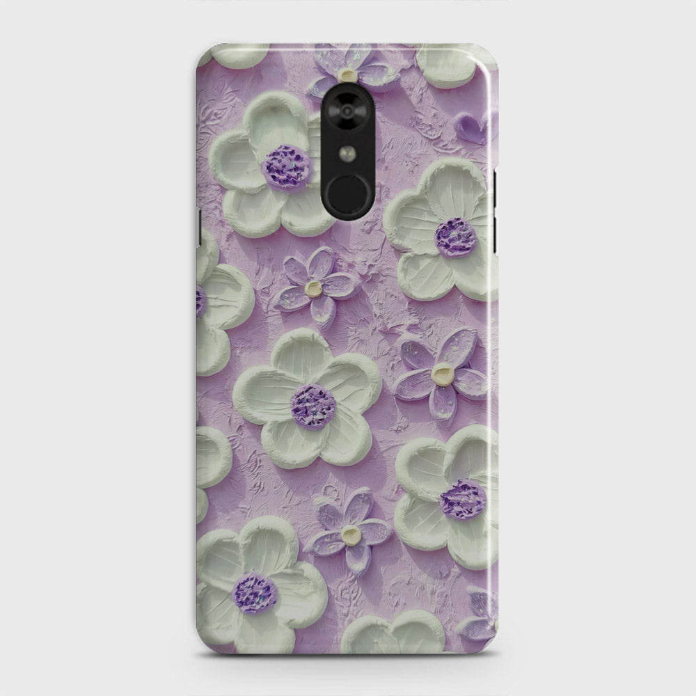 LG Stylo 4 Cover - Floral Series  - Design 4 - Purple & White - Matte Finish - Snap On Hard Case with LifeTime Colors Guarantee