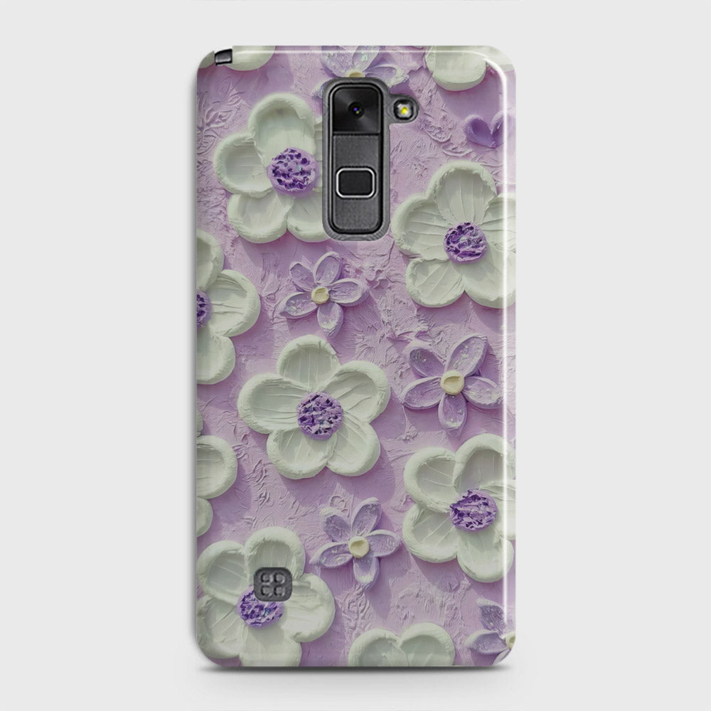 LG Stylus 2 / Stylus 2 Plus / Stylo 2 / Stylo 2 Plus Cover - Floral Series  - Design 4 - Purple & White - Matte Finish - Snap On Hard Case with LifeTime Colors Guarantee