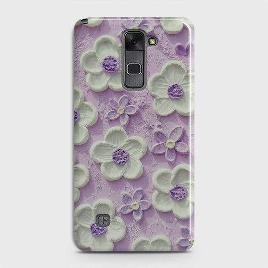 LG Stylus 2 / Stylus 2 Plus / Stylo 2 / Stylo 2 Plus Cover - Floral Series  - Design 4 - Purple & White - Matte Finish - Snap On Hard Case with LifeTime Colors Guarantee