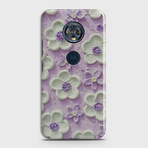 Motorola E5 Plus Cover - Floral Series - Design 4 - Purple & White - Matte Finish - Snap On Hard Case with LifeTime Colors Guarantee