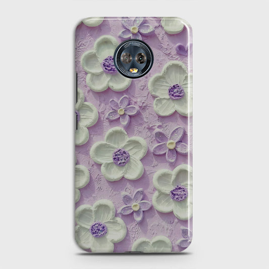 Motorola Moto G6 Cover - Floral Series - Design 4 - Purple & White - Matte Finish - Snap On Hard Case with LifeTime Colors Guarantee