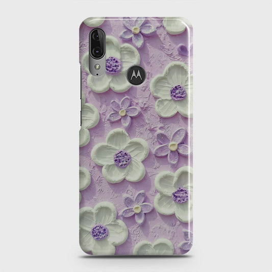 Motorola Moto E6 Plus Cover - Floral Series - Design 4 - Purple & White - Matte Finish - Snap On Hard Case with LifeTime Colors Guarantee