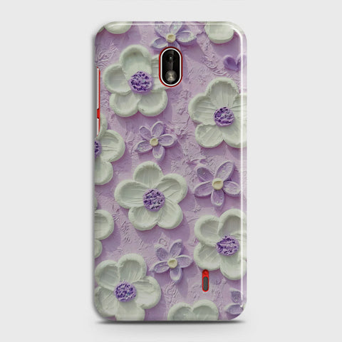 Nokia 1 Plus Cover - Floral Series - Design 4 - Purple & White - Matte Finish - Snap On Hard Case with LifeTime Colors Guarantee