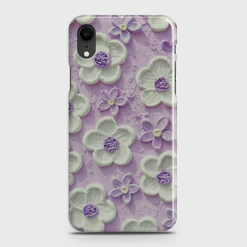 iPhone XR Cover - Floral Series - Design 4 - Purple & White - Matte Finish - Snap On Hard Case with LifeTime Colors Guarantee