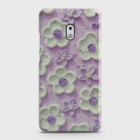 Nokia 2.1 Cover - Floral Series - Design 4 - Purple & White - Matte Finish - Snap On Hard Case with LifeTime Colors Guarantee