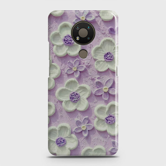 Nokia 3.4 Cover - Floral Series - Design 4 - Purple & White - Matte Finish - Snap On Hard Case with LifeTime Colors Guarantee